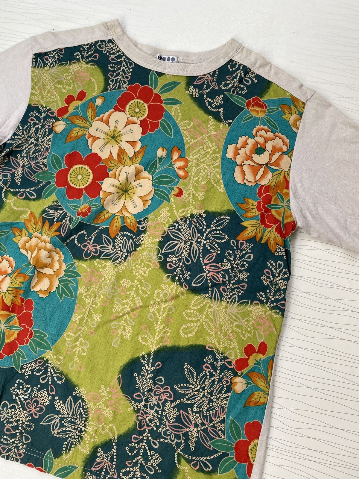 Kapital Japanese Takeo Kikuchi AOP Traditional Flower Tee Size US M / EU 48-50 / 2 - 3 Thumbnail