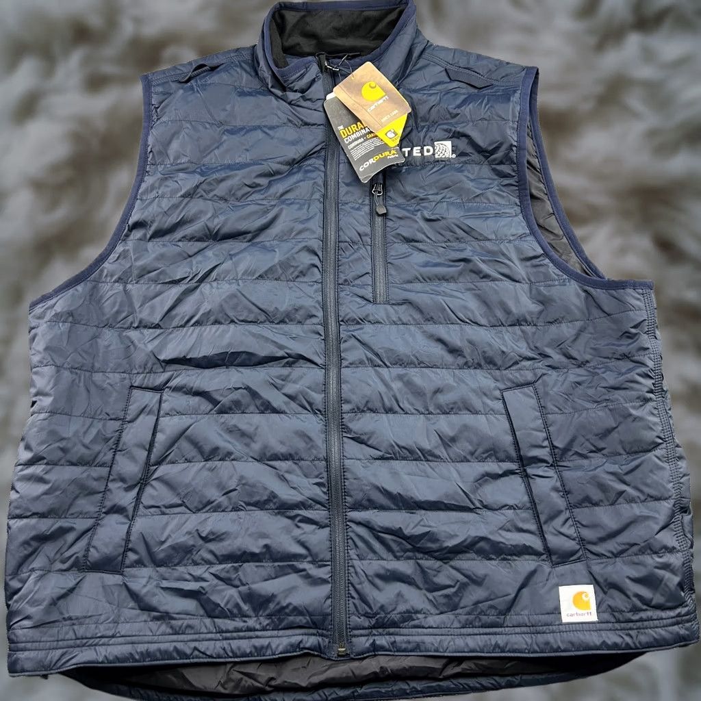 Carhartt Carhartt Rain Defender Gilliam Vest Mens 2XL United Airlines Navy Blue Full Zip Vest Size US XXL / EU 58 / 5 - 1 Thumbnail