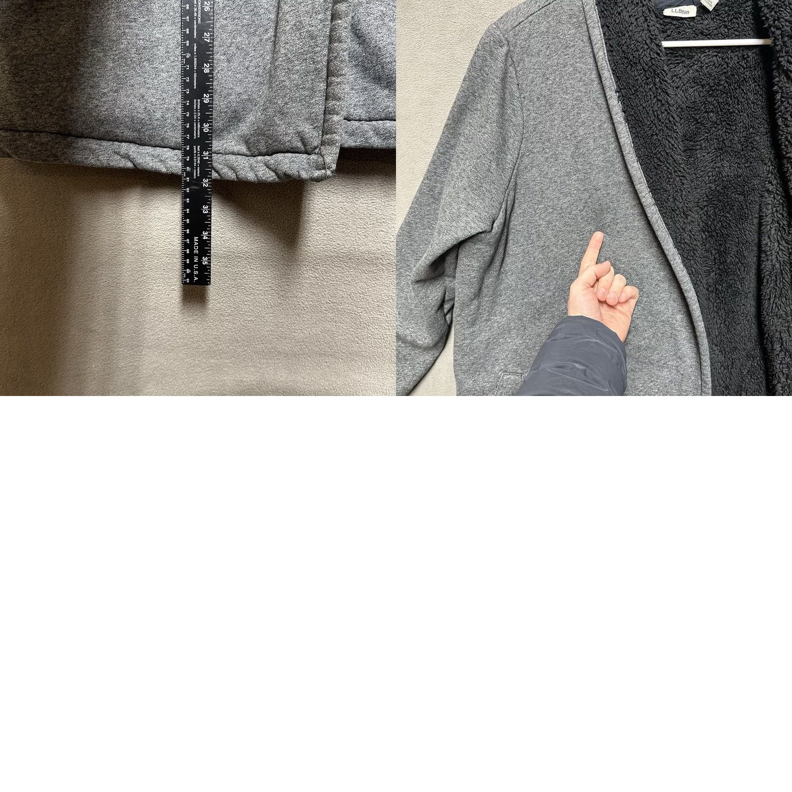 Vintage LL Bean Cardigan Sweater Womens 1X Gray Sherpa Lined Cozy Open Pockets GUC Size XL / US 12-14 / IT 48-50 - 8 Thumbnail