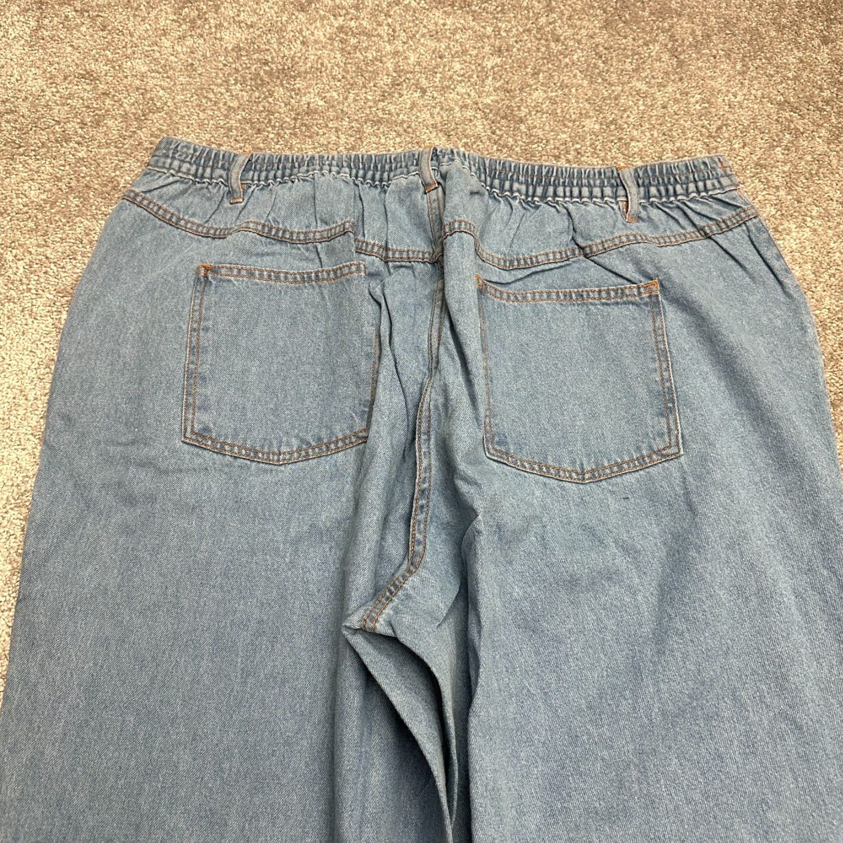 Vintage Woman Within Jeans 24WP 42x28 Blue Elastic Waist Casual Classic Denim Womens Size 42" / US 20 - 7 Thumbnail