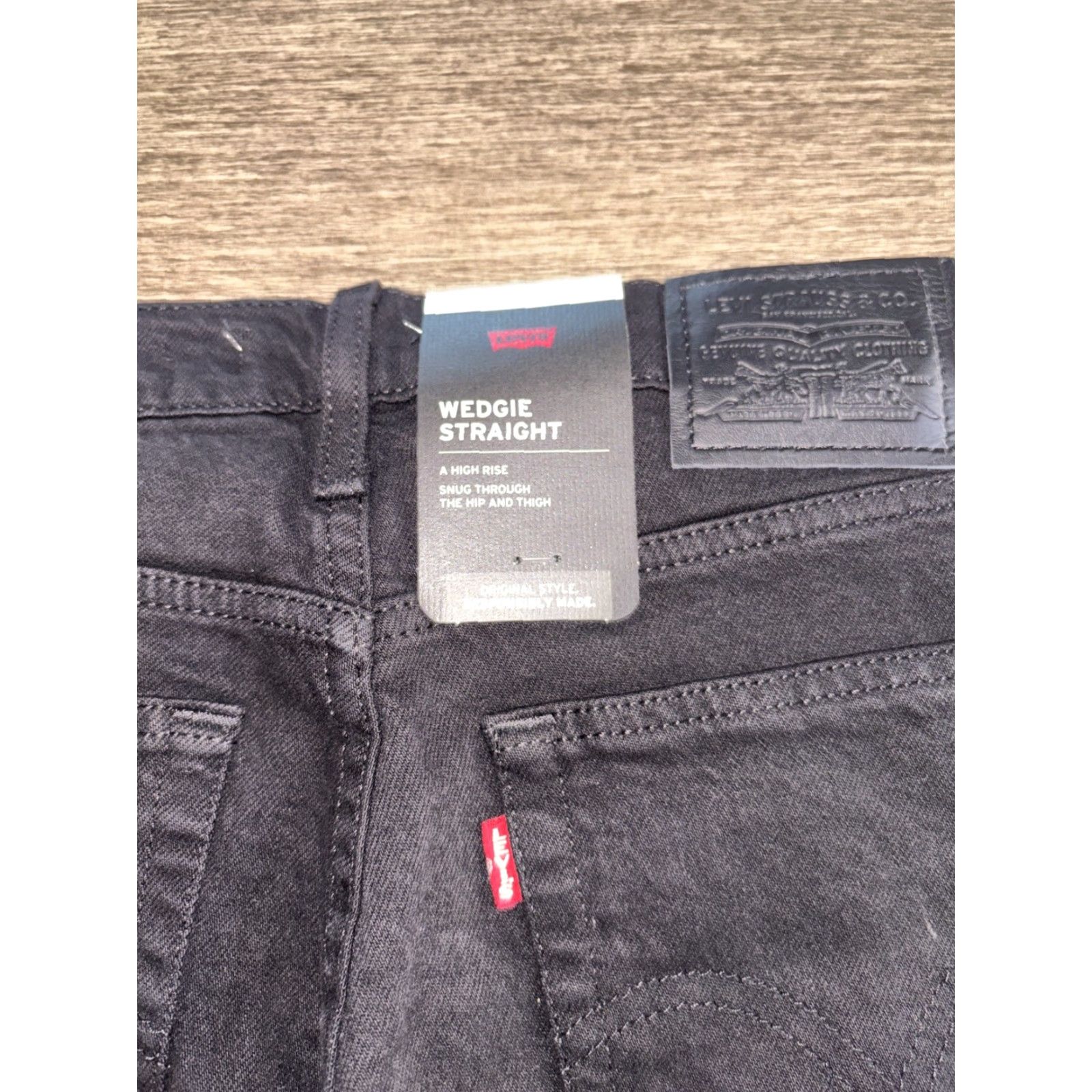 Levi's LEVI'S Premium Button Fly Wedgie Straight Leg Jeans Black 27x26 Womens NWT Size 27" / US 4 / IT 40 - 7 Thumbnail
