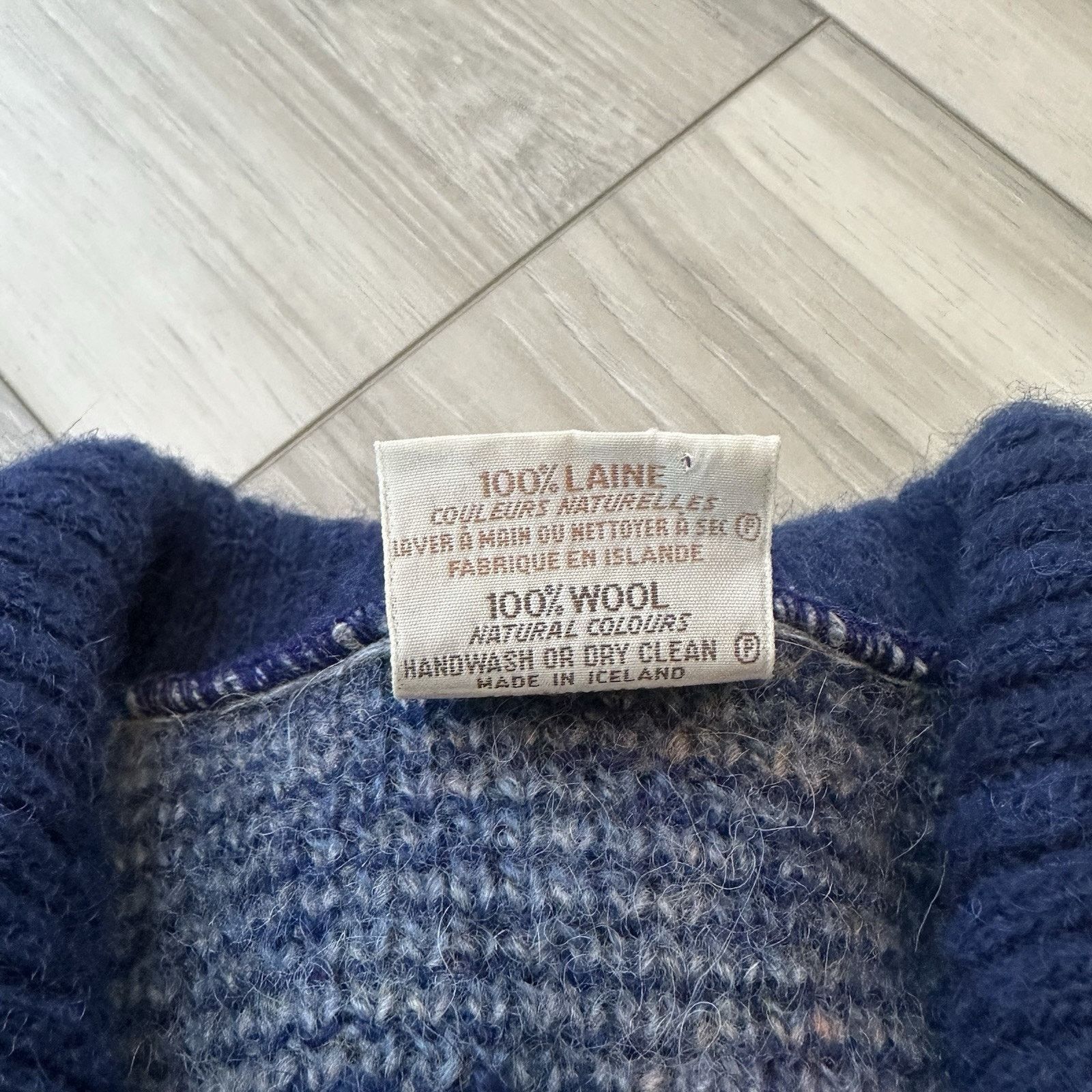 Vintage VTG Hilda Ltd Mens Sweater Wool Iceland Size XL Blue Fair Size US L / EU 52-54 / 3 - 7 Thumbnail