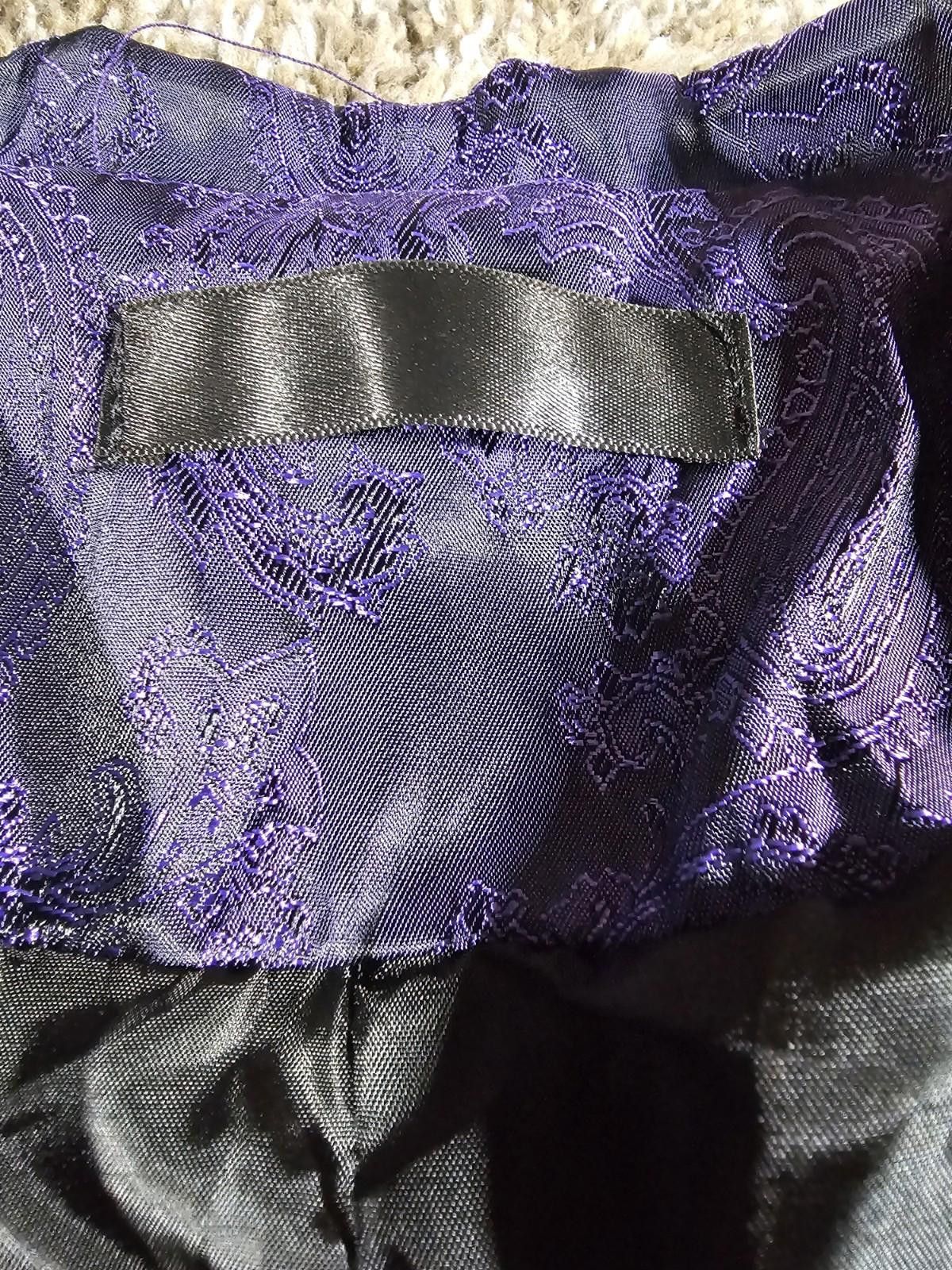 The Unbranded Brand Purple Paisley 1 Button Blazer Approx 48 Chest Size 48R - 4 Thumbnail