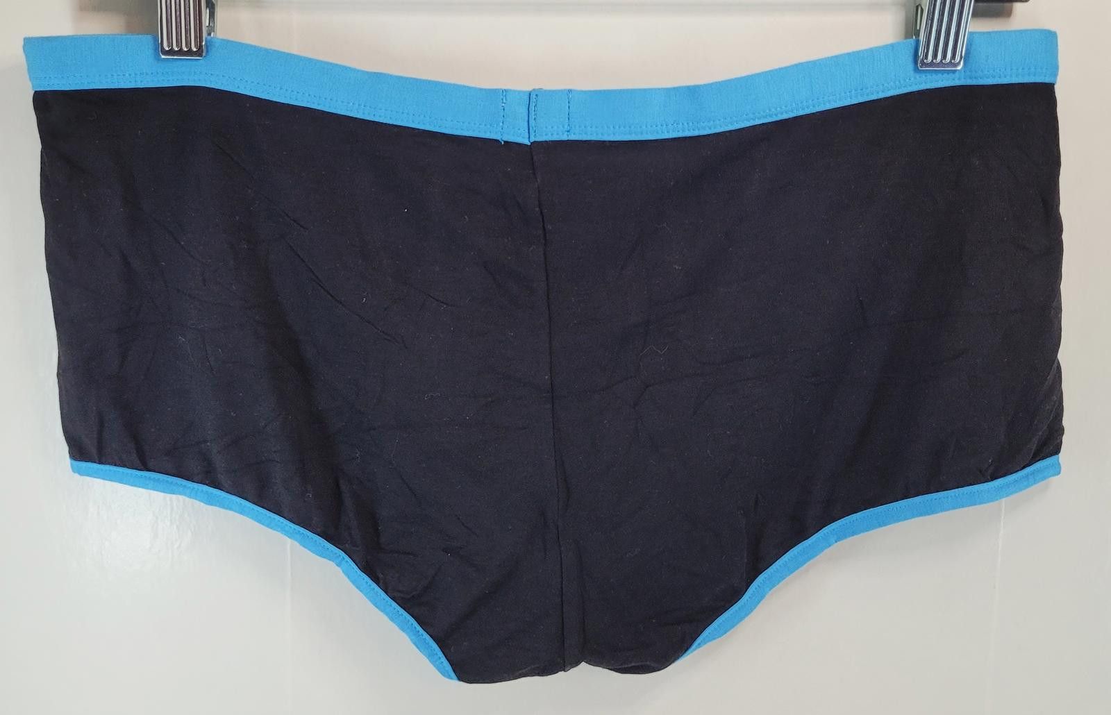Other Male Power Men’s Large 32" Brief Black w/ Turquoise Trim NEW Size ONE SIZE - 2 Thumbnail