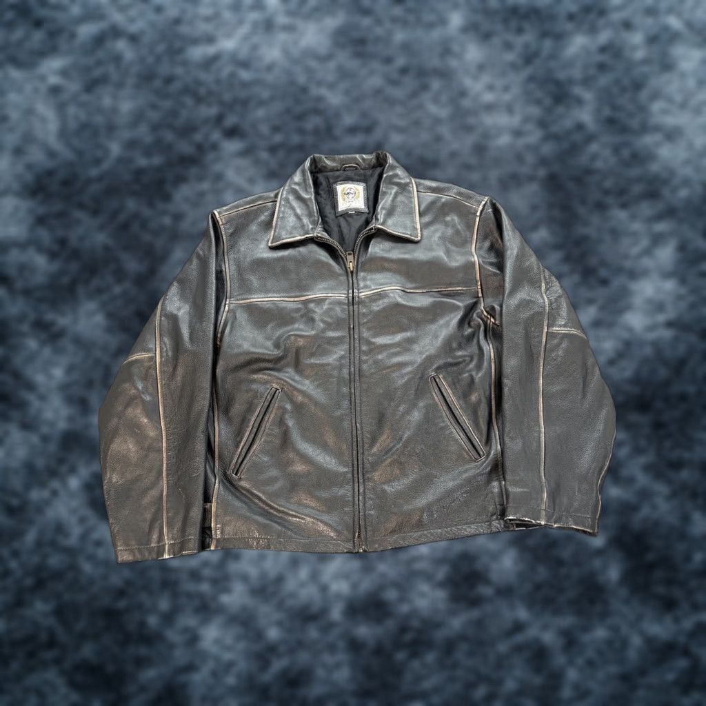 Vintage VINTAGE Cinch Leather Jacket XL Black Bomber Jacket Pockets 80s 90s Cowboy Biker Unisex Adults Full Zip Weathergear All Seasons Size US XL / EU 56 / 4 - 1 Thumbnail