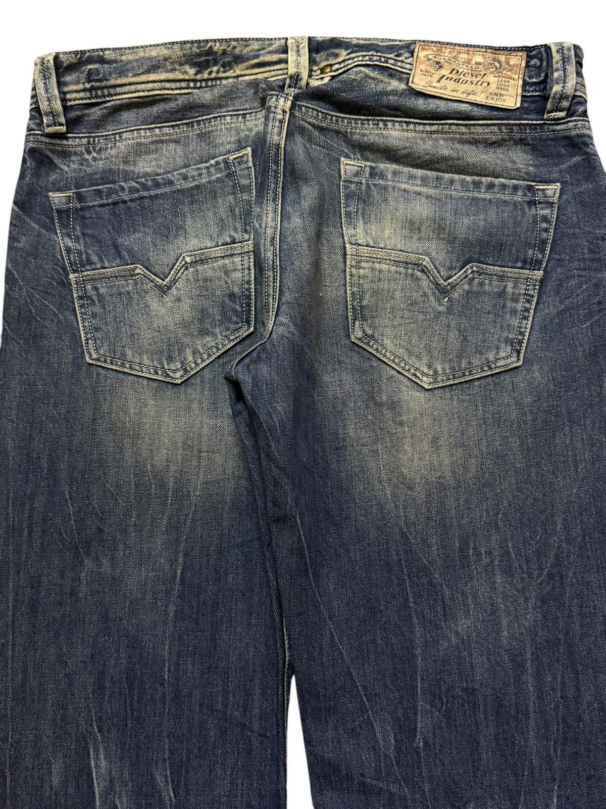 Diesel Vintage 90s Diesel Industry Blue Faded Wash Distress Relaxed Size US 33 - 5 Thumbnail