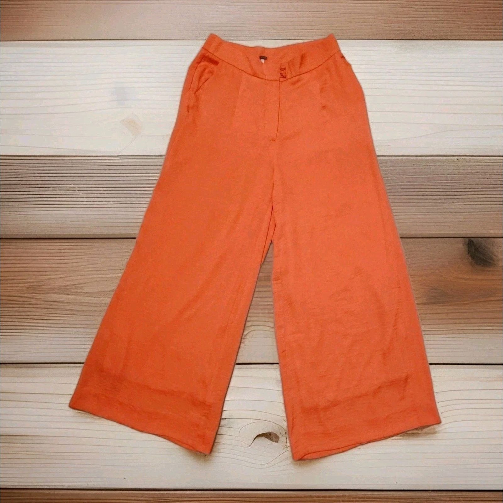Free People FREE PEOPLE WOMEN'S PANTS WIDE LEG SIDE POCKETS J FLY LINED Size 26" / US 2 / IT 38 - 3 Thumbnail