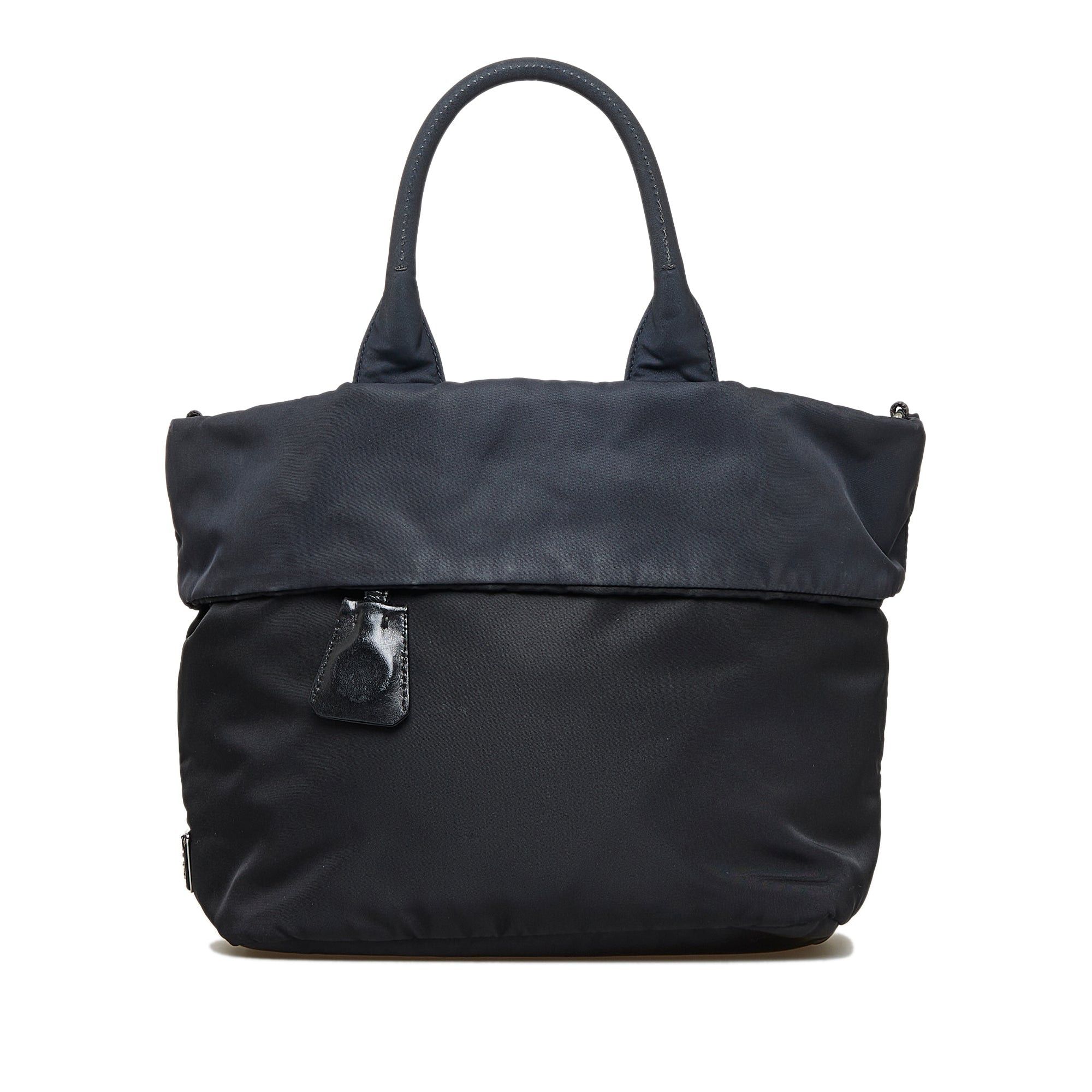 image of Prada Tessuto Reversible Satchel in Black, Women's