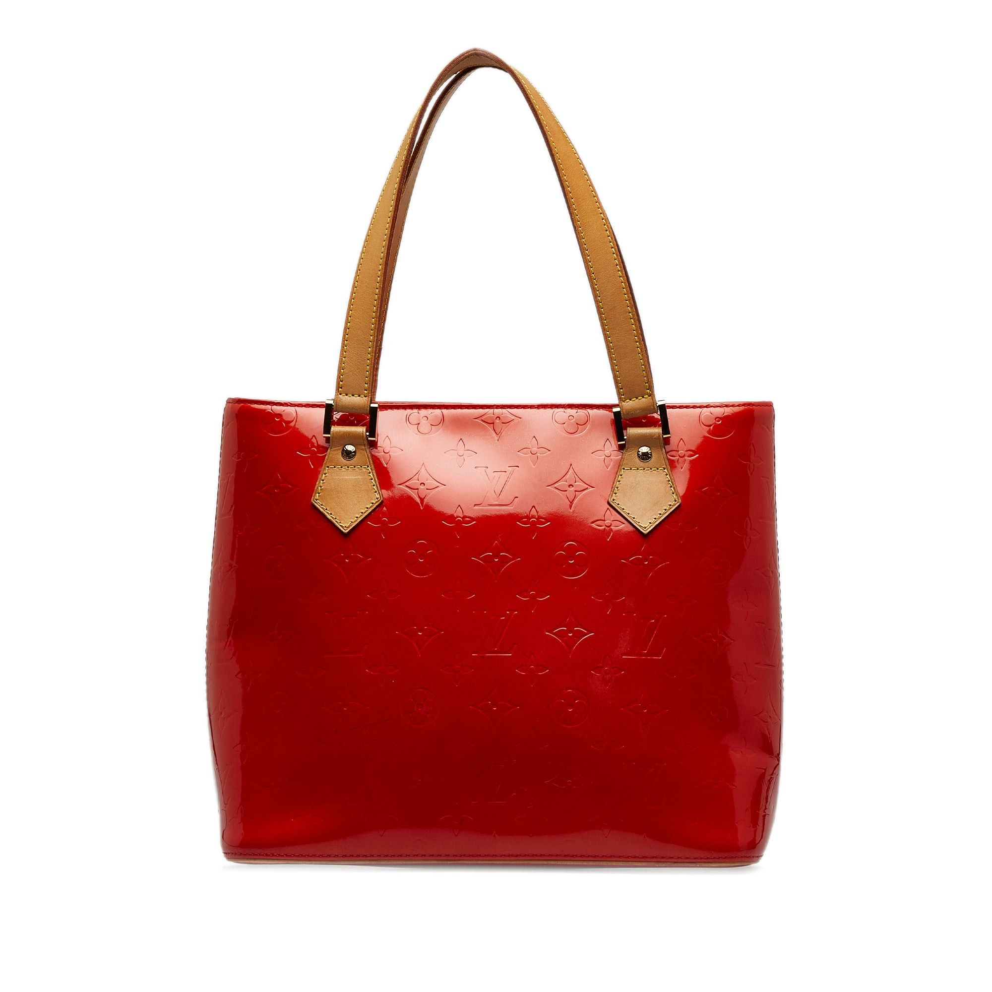 image of Louis Vuitton Monogram Vernis Houston Tote Bag in Red, Women's