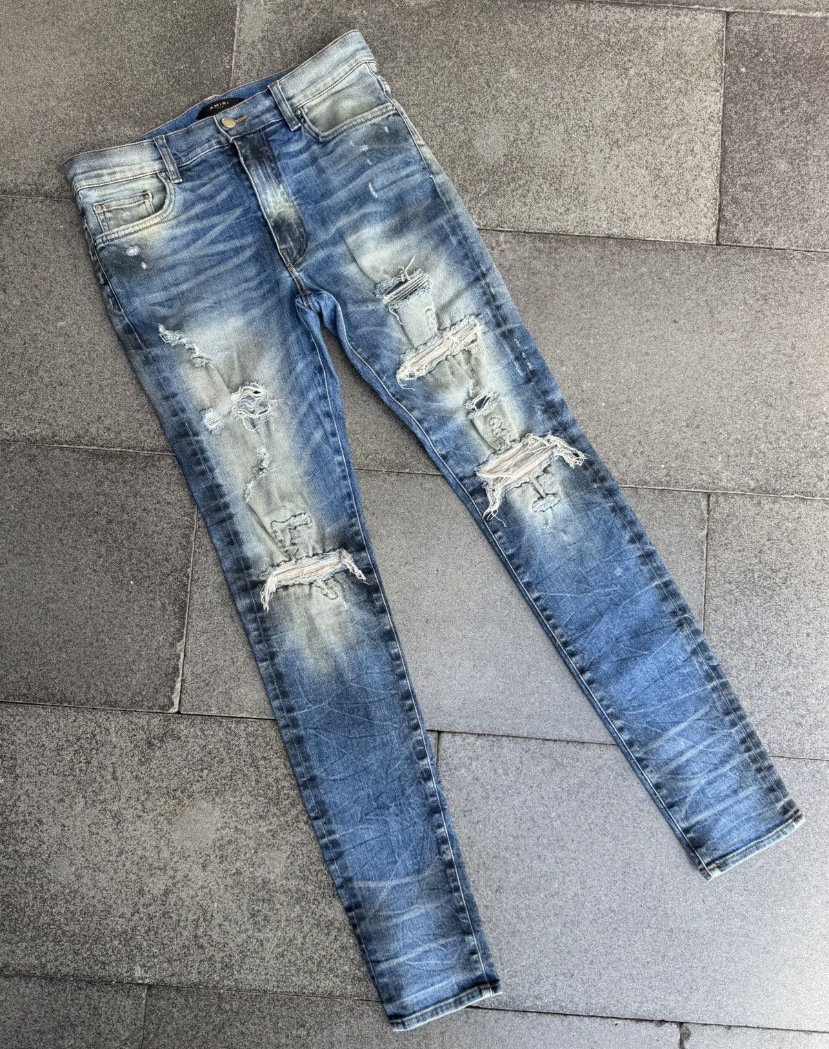 Amiri AMIRI MX1 Cotton Patch Jeans Blue Size US 32 / EU 48 - 1 Thumbnail