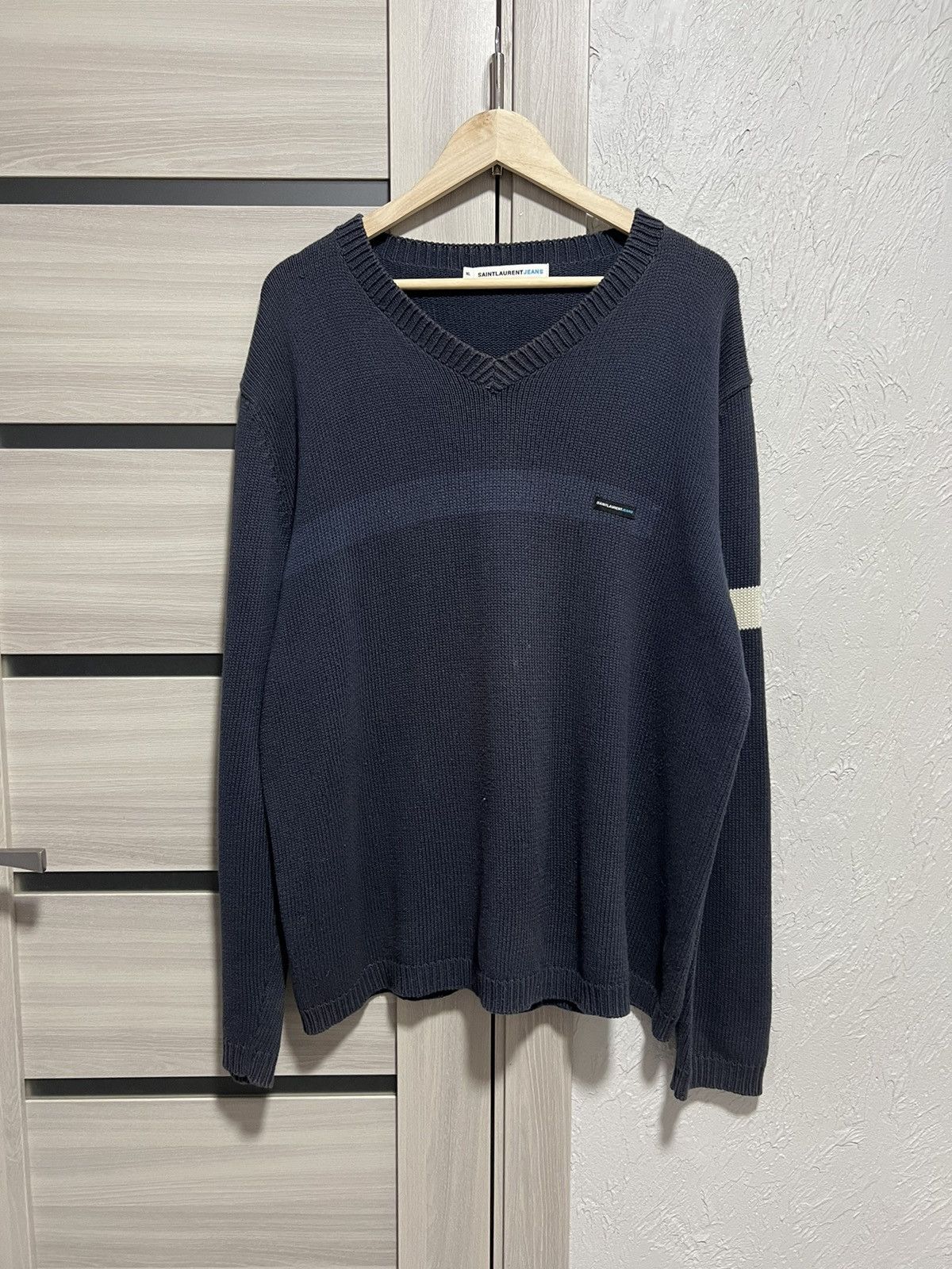 Yves Saint Laurent Saint Laurent Jeans Vintage Faded Sweater Knit Size US XL / EU 56 / 4 - 13 Thumbnail