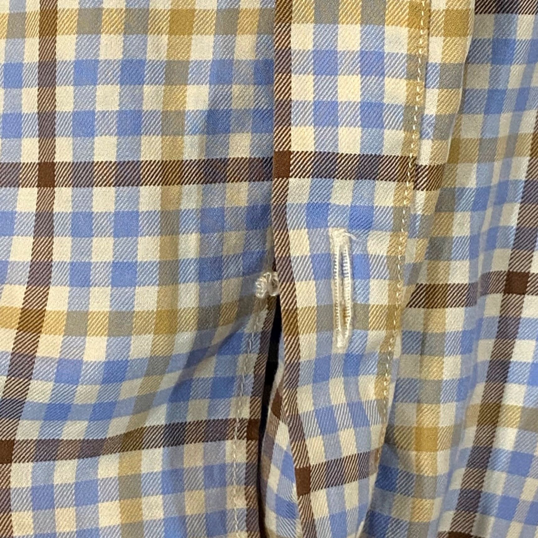 Paul & Shark Paul & Shark Yachting Shirt Mens Large Blue Brown Plaid Button-Down Top Size US L / EU 52-54 / 3 - 4 Thumbnail