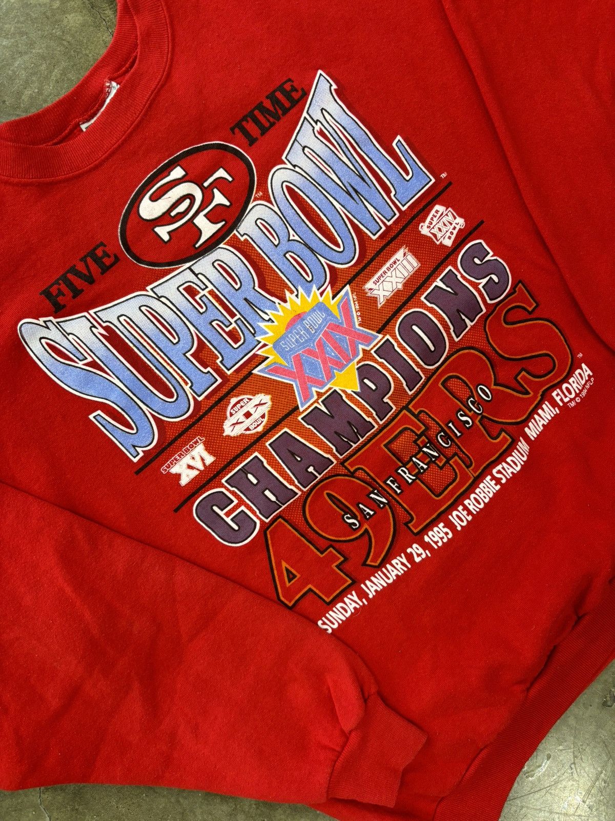 NFL Vintage 1995 Super Bowl XXIX Champions 49ers Crewneck XL Size US XL / EU 56 / 4 - 1 Thumbnail