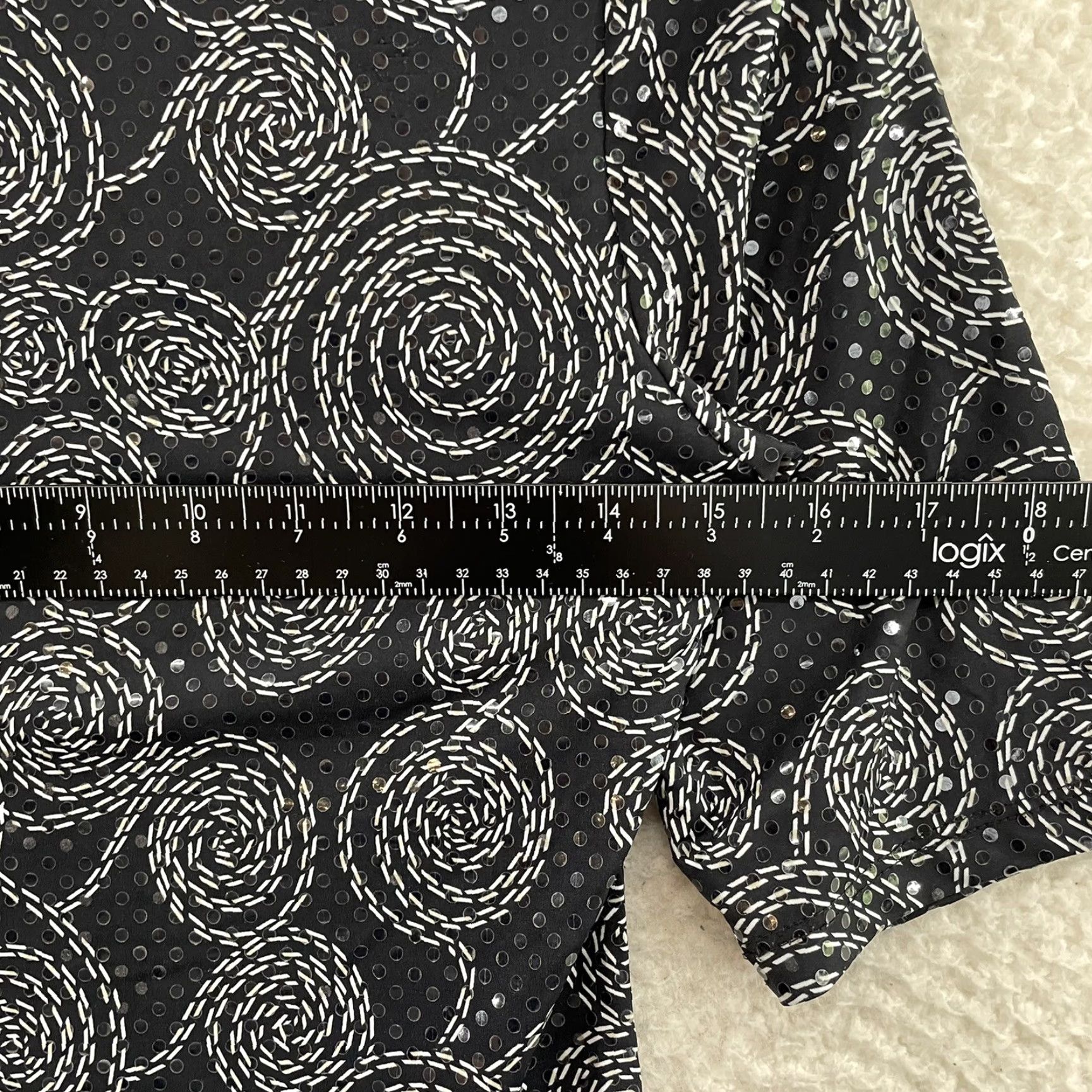 Vintage VINTAGE 90s Y2K Top Shirt Women M Black 3/4 Sleeve Slinky Stretch Cocktail Size M / US 6-8 / IT 42-44 - 6 Thumbnail