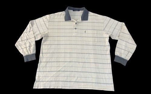 Vintage 90s Yves Saint Lauren Pour Homme Striped Pocket Polo Tee Size US XL / EU 56 / 4 - 1 Thumbnail