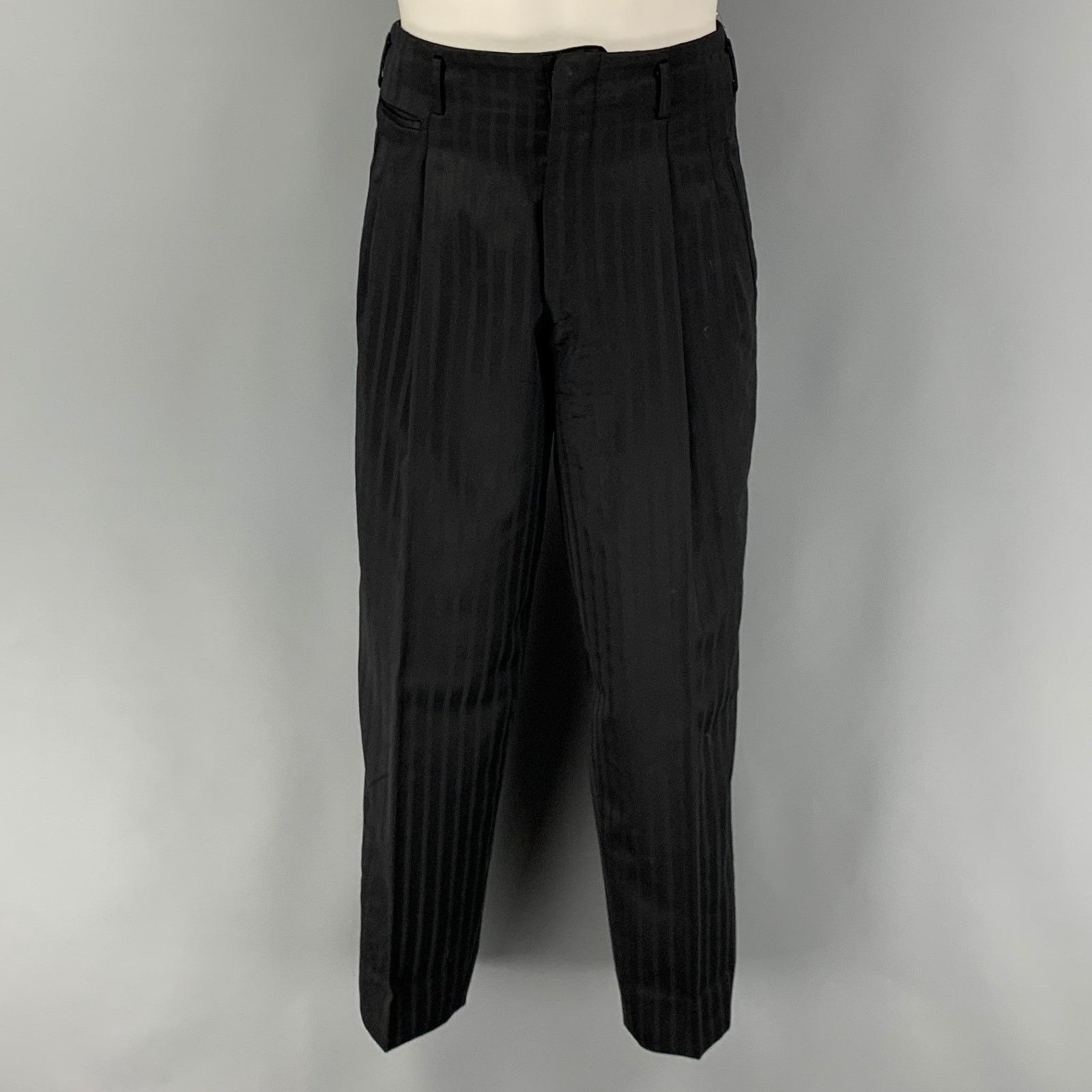 Matsuda MATSUDA Size S Black Stripe Wool Double Breasted 30 29 Suit Size 42R - 5 Thumbnail