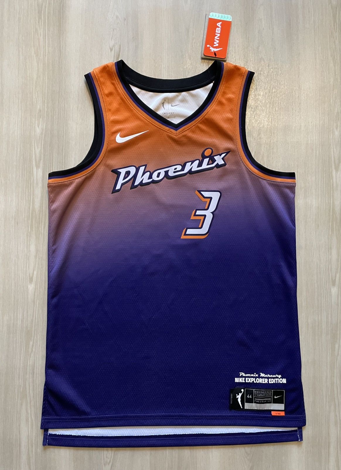 Nike Diana Taurasi #3 Phoenix Mercury Explorer Edition WNBA Sz 44 Size US L / EU 52-54 / 3 - 1 Thumbnail