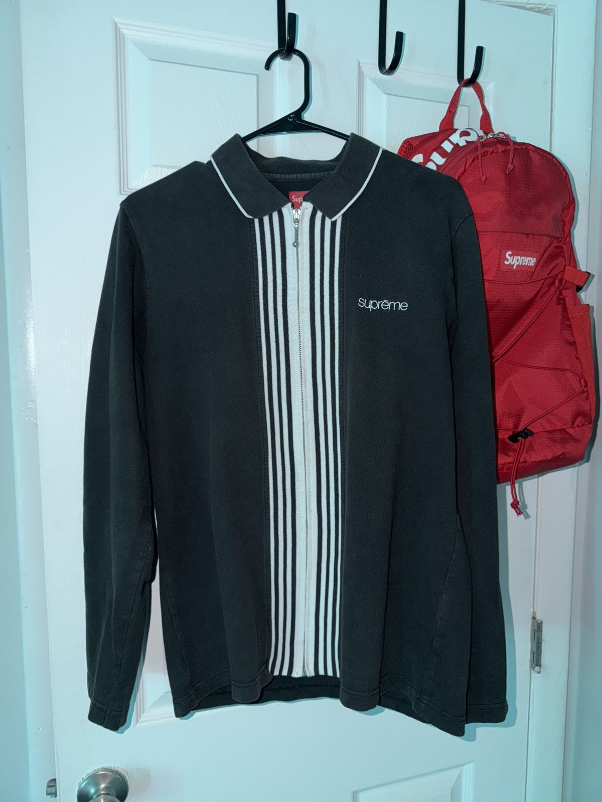Supreme Supreme gradient grid zip up polo | Grailed