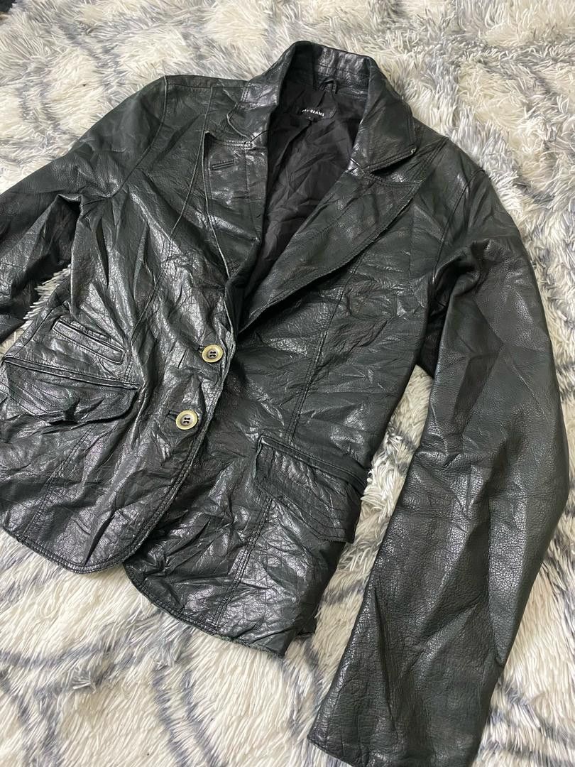 Genuine Leather × Leather Ray Beams Kids Leather Jacket Size XS / US 0-2 / IT 36-38 - 1 Thumbnail