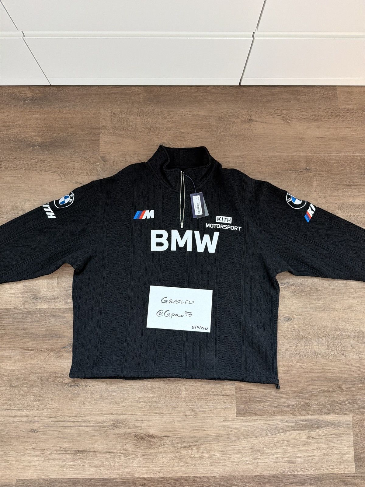 BMW × Kith Kith x BMW Cable Fleece Quarter Zip Size US XL / EU 56 / 4 - 1 Thumbnail
