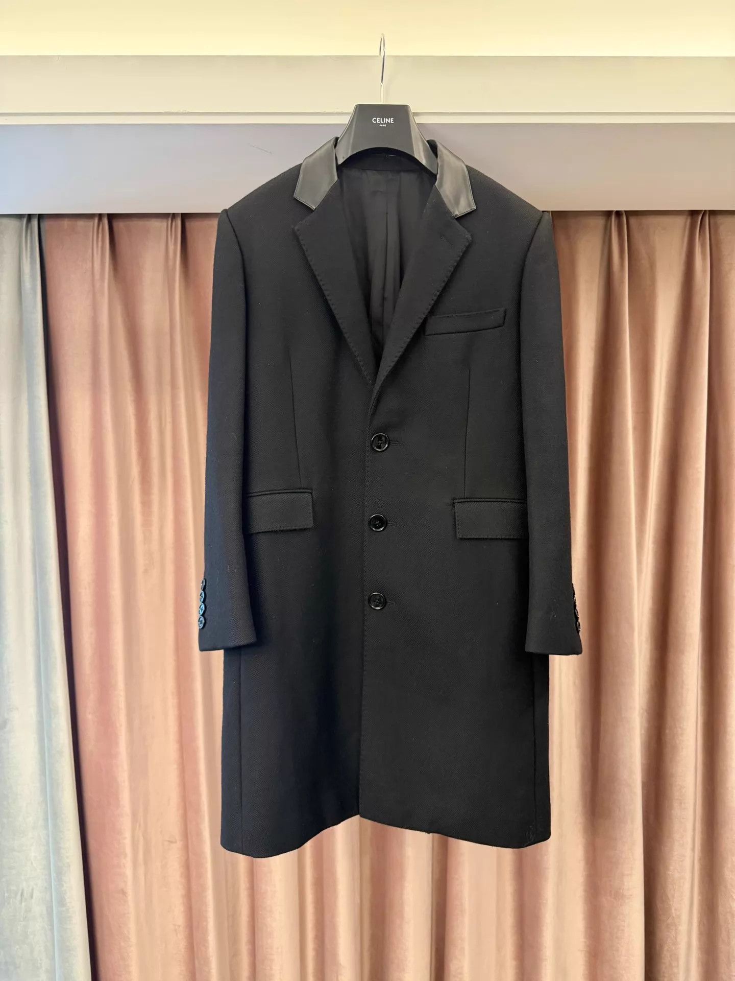 Celine Celine Hedi Slimane 19FW Wool Fur Collar Coat 48 Size US M / EU 48-50 / 2 - 2 Thumbnail