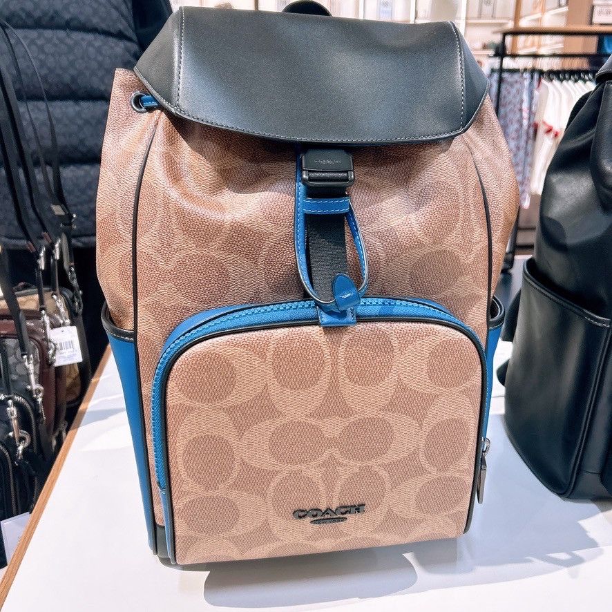 Coach Racer Backpack In Blocked Signature Canvas CY775 Size ONE SIZE - 2 Thumbnail