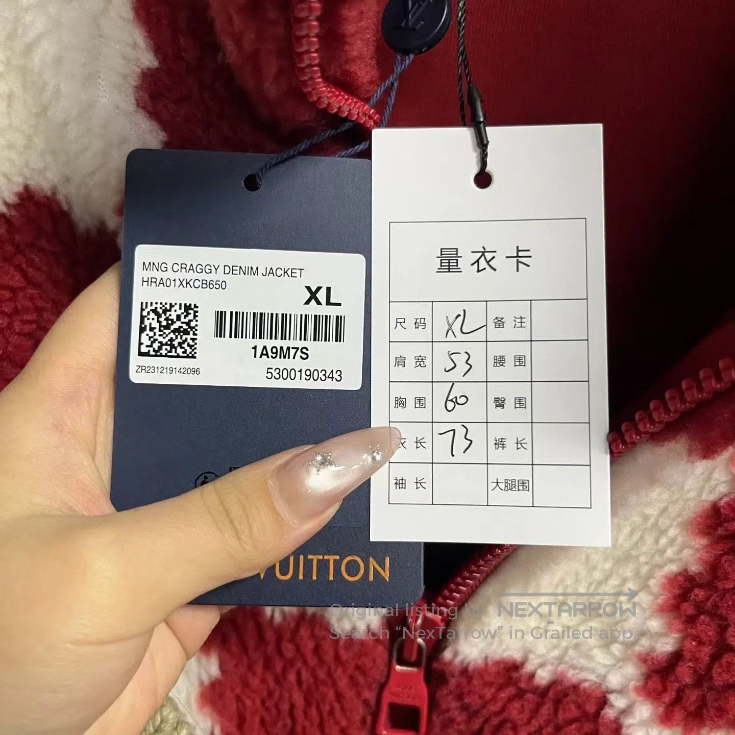 Louis Vuitton Louis Vuitton Red Checkerboard Lamb Wool Jacket. Size US XL / EU 56 / 4 - 3 Thumbnail