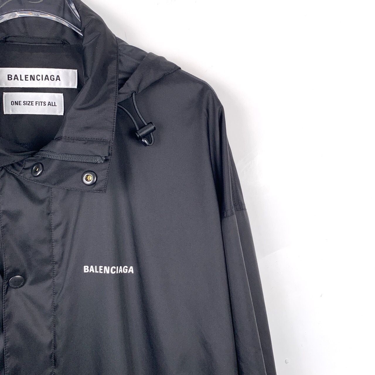 Balenciaga Balenciaga Paris 21' Logo Letter Print Hoodie Black Nylon Ja Size US XXS / EU 40 - 8 Thumbnail