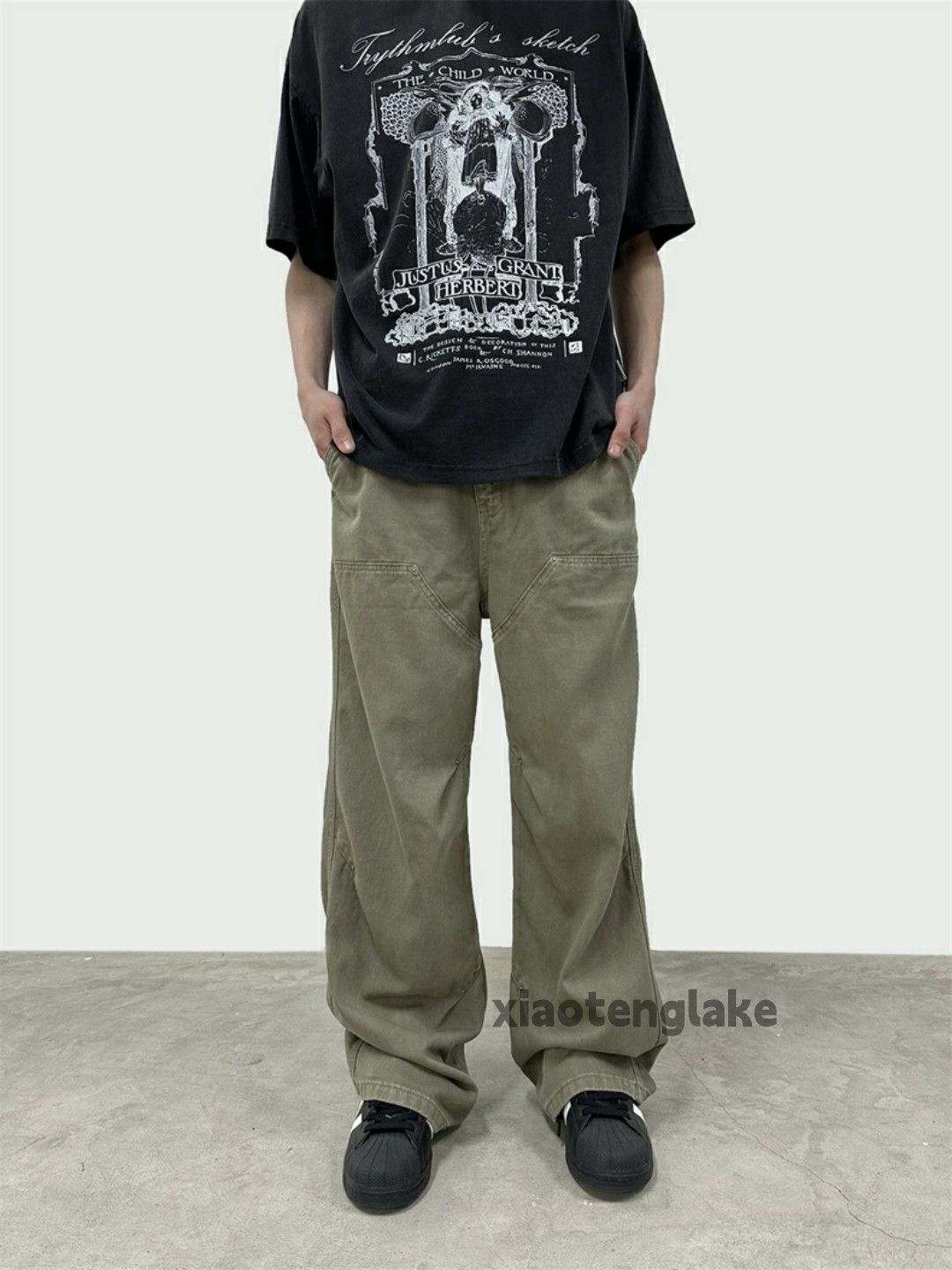Designer × Japanese Brand × Vintage washed faded loose baggy carpenter skate cargo pants Size US 32 / EU 48 - 1 Thumbnail