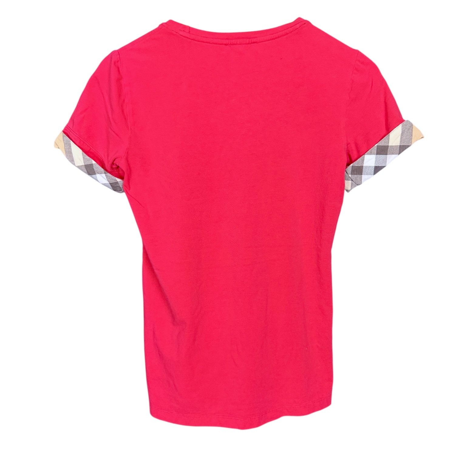 Burberry Burberry Brit Dark Pink Nova Check Cuff T-Shirt $290 Retail Size S / US 4 / IT 40 - 2 Thumbnail