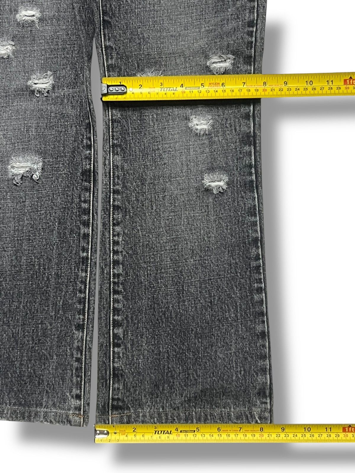 Uniqlo Bootcut Vintage Uniqlo Japan - Black Stone Wash, Distressed Size US 30 / EU 46 - 16 Thumbnail