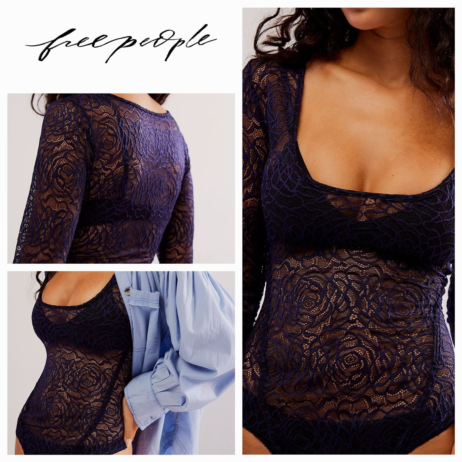 Free People NWT Fre People In My Head Bodysuit Sz. XS [0-2] Navy Coat Size XS / US 0-2 / IT 36-38 - 1 Thumbnail