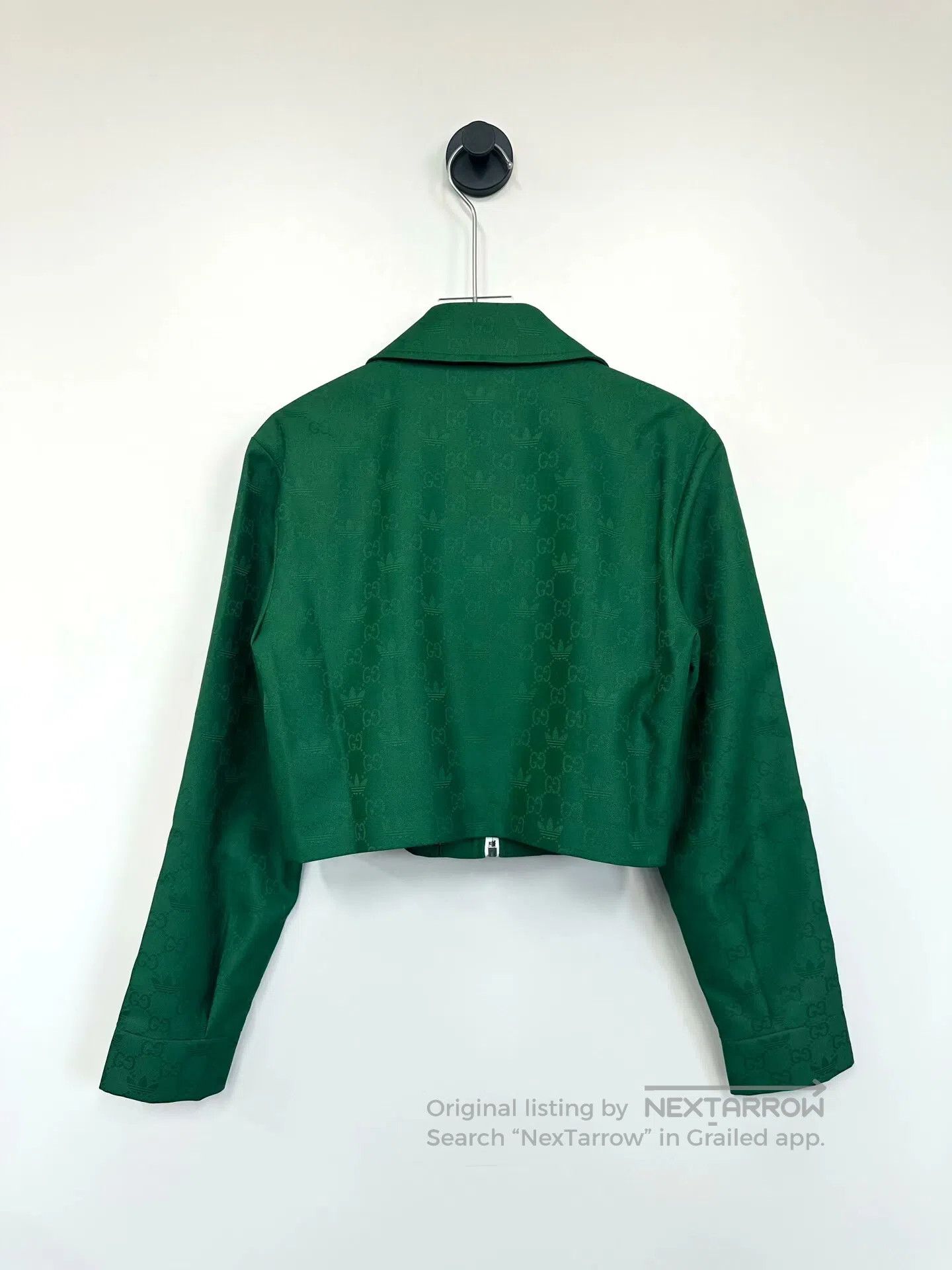 Gucci Guicci Green Printed Logo Short Zip-up Jacket| Size XS / US 0-2 / IT 36-38 - 2 Thumbnail