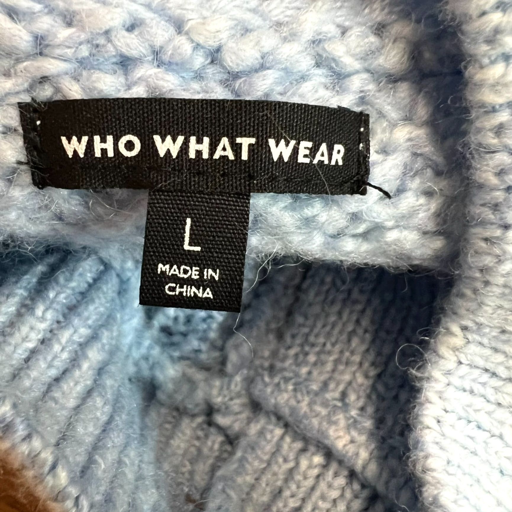 Vintage WHO WHAT WEAR Blue Wool Blend Cardigan Knit Cable Knit Cardigan Sweater Size L Womens Size L / US 10 / IT 46 - 6 Thumbnail