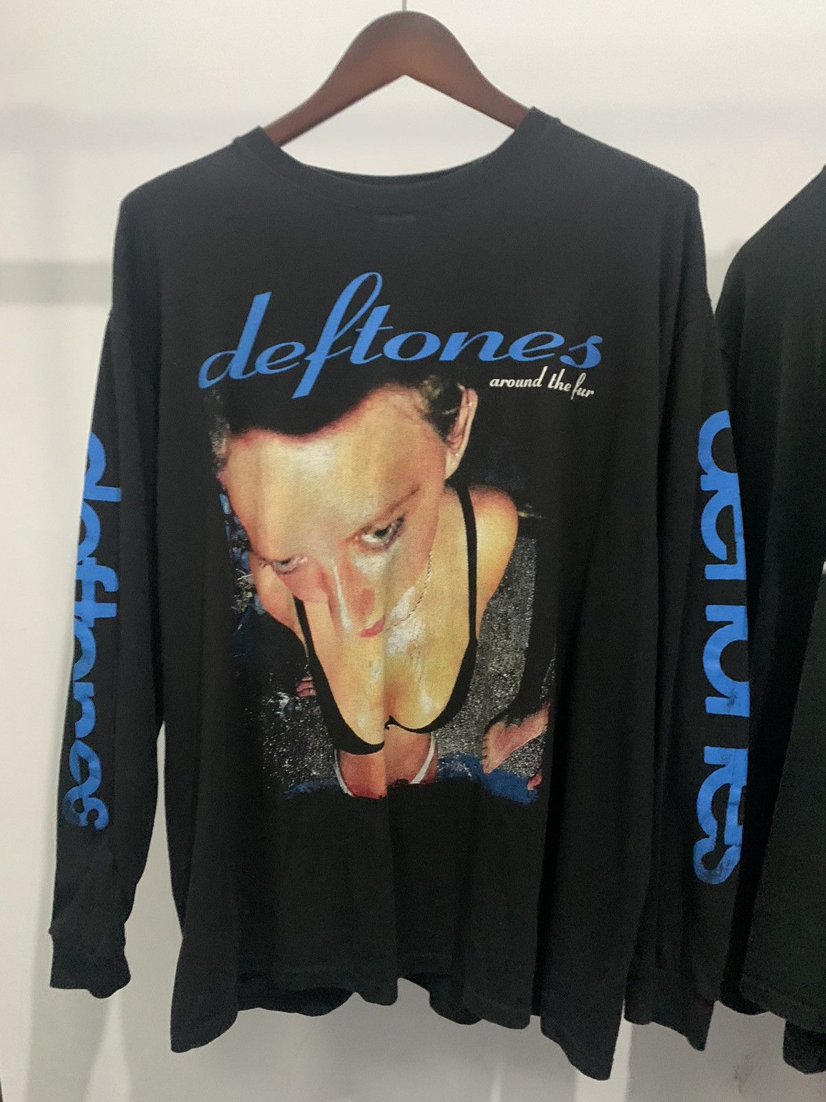 image of Band Tees x Vintage Deftones Around The Fur Longsleeve Tees in Black, Men's (Size XL)