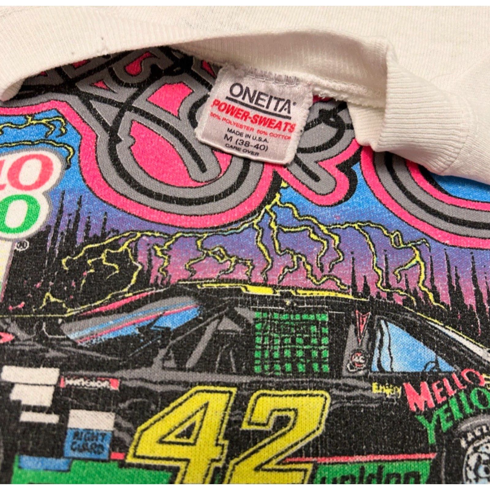 NASCAR VINTAGE 90s NASCAR Kyle Petty Mello Yellow Racing VTG Crewneck Sweater Size M Men White Crew Neck Long Sleeve Pullover Size US M / EU 48-50 / 2 - 2 Thumbnail