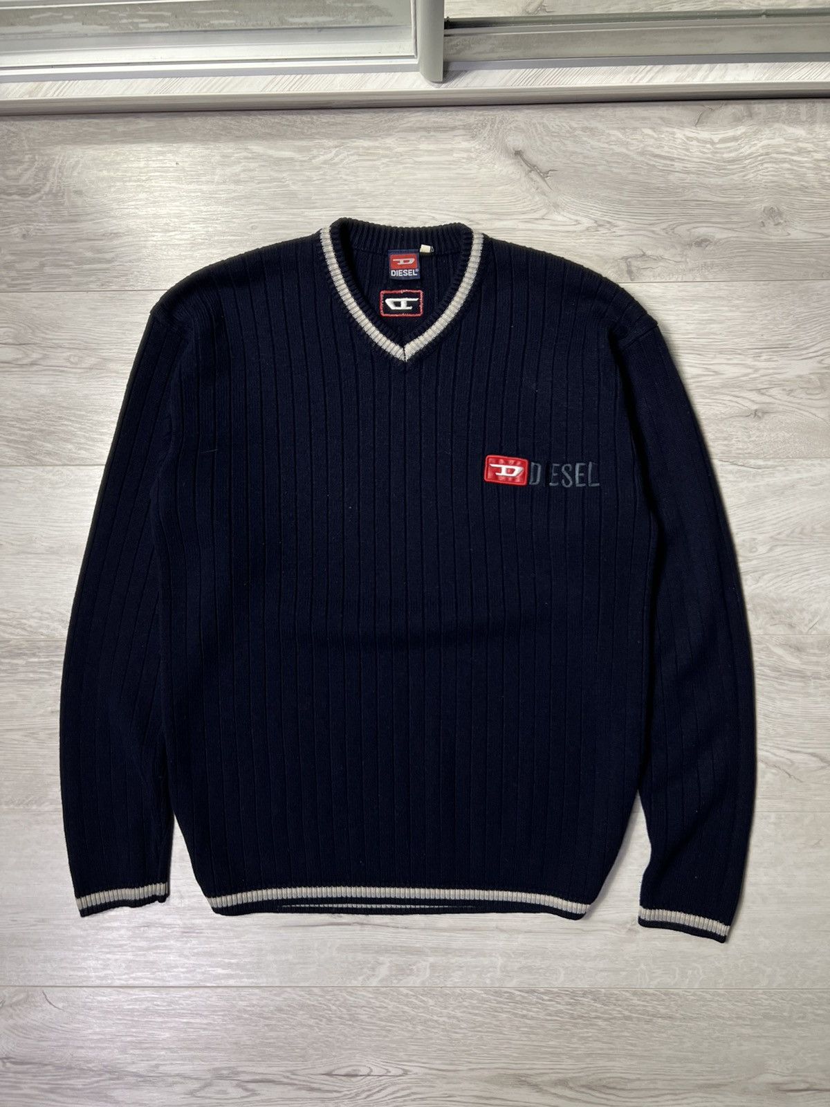 Vintage Y2K Diesel V-Neck Knitted Sweater
