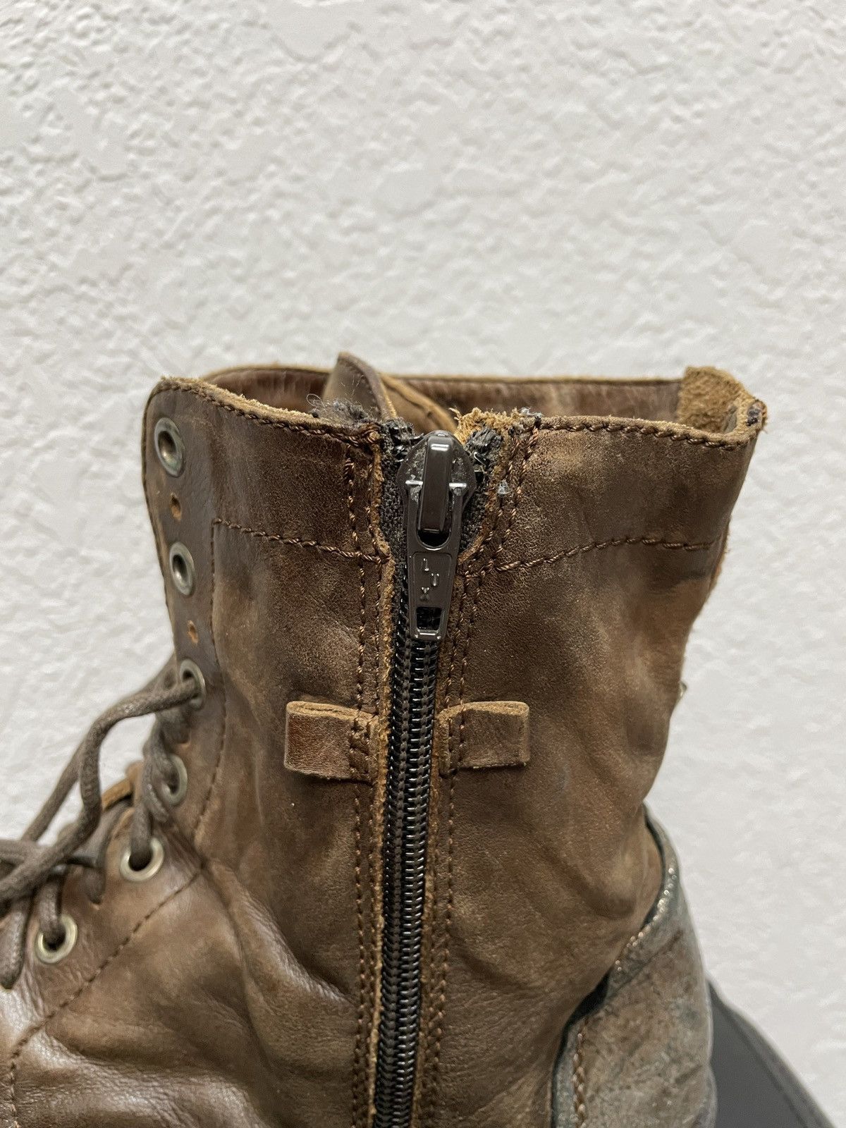If Six Was Nine Vintage Italian AS 98 Rick Owens Style Leather Biker Boots Size US 8.5 / EU 41-42 - 9 Thumbnail