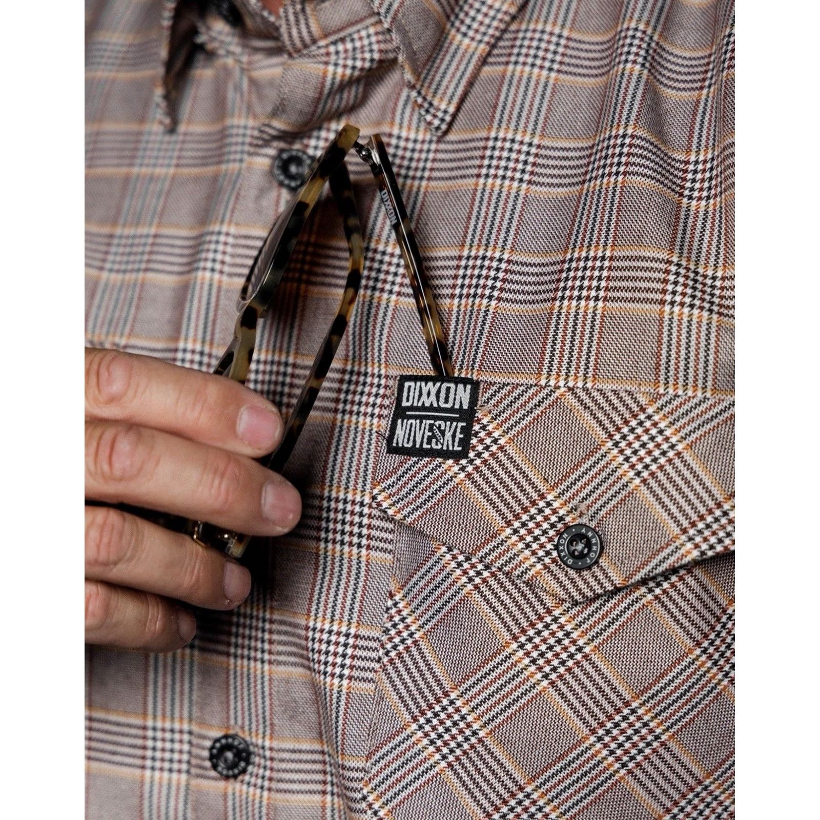 Vintage Dixxon Flannel Co. “Johnny Noveske Flannel” Shirt Men's Medium Plaid Button-Up Long Sleeve Light Gray, Orange & Black Buttons Up Mens Shirt Size US M / EU 48-50 / 2 - 7 Thumbnail
