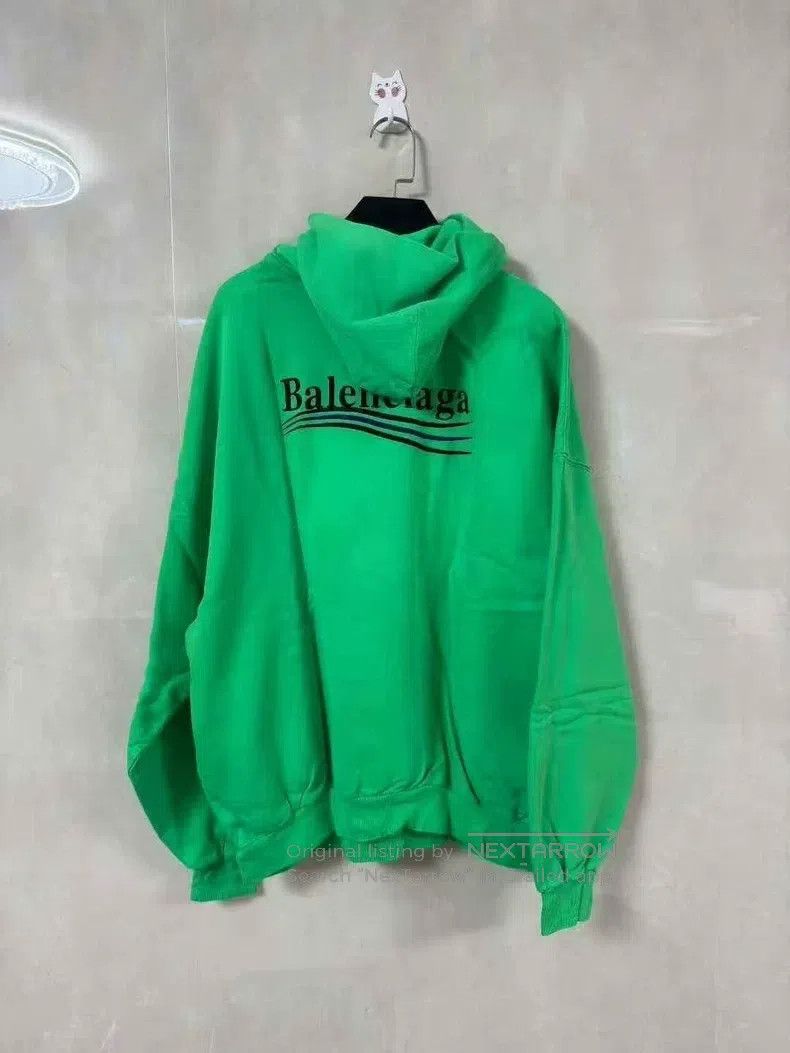 Balenciaga Balenciaga Green Embroidered Cola Logo Printed Hooded Swea Size US S / EU 44-46 / 1 - 2 Thumbnail