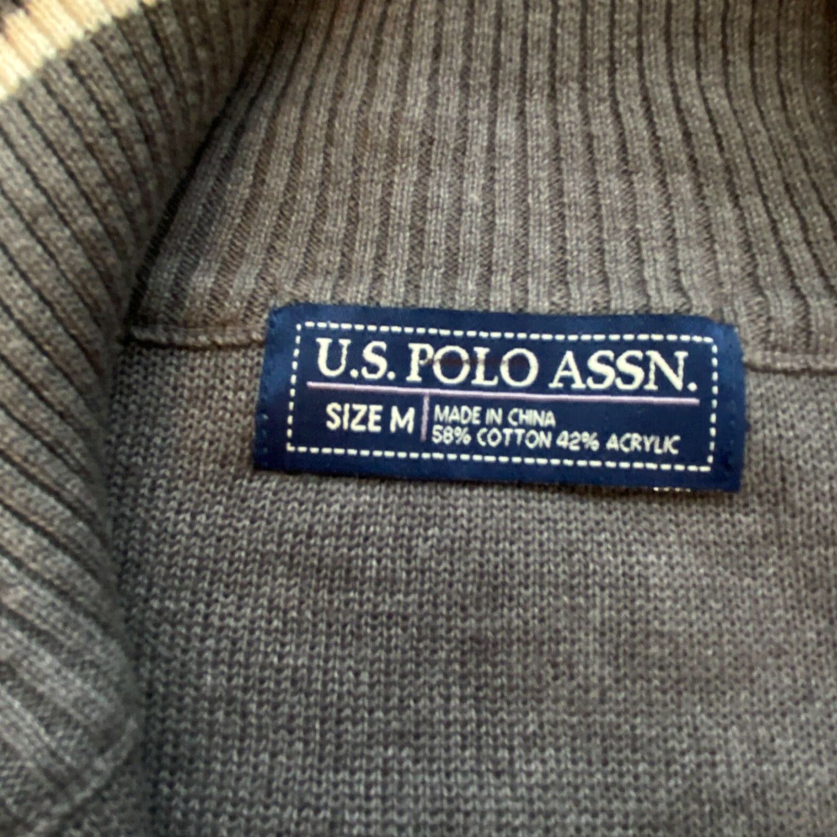 Vintage US Polo Assn Mens Medium Gray 1/4 Zip Long Sleeve Sweater Pullover Size US M / EU 48-50 / 2 - 3 Thumbnail