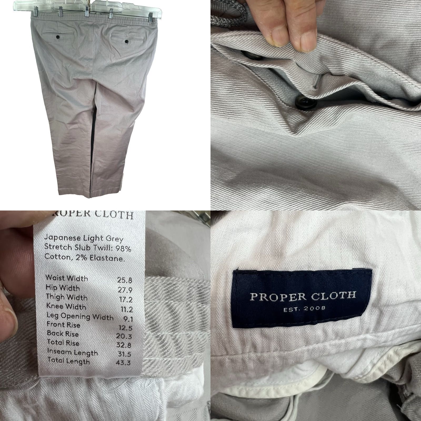 Proper Cloth VINTAGE Proper Cloth Beige Canvas Pants Men 50 Adult Summer Casual Khakis Straight Leg Size US 34 / EU 50 - 8 Thumbnail