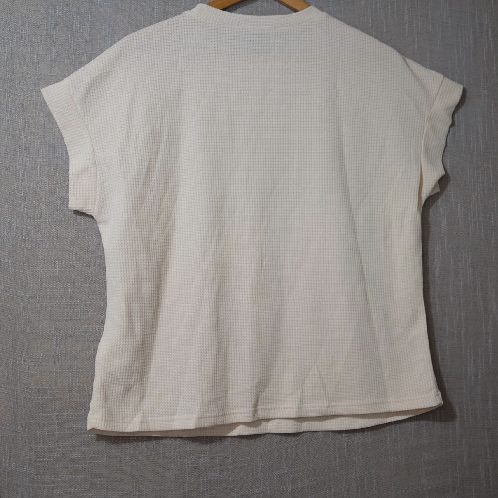 Vintage NWT! Emery Rose Shirt Dolman Short Sleeve Waffle Stretch Beige Women's L #H53-9 Size L / US 10 / IT 46 - 5 Thumbnail