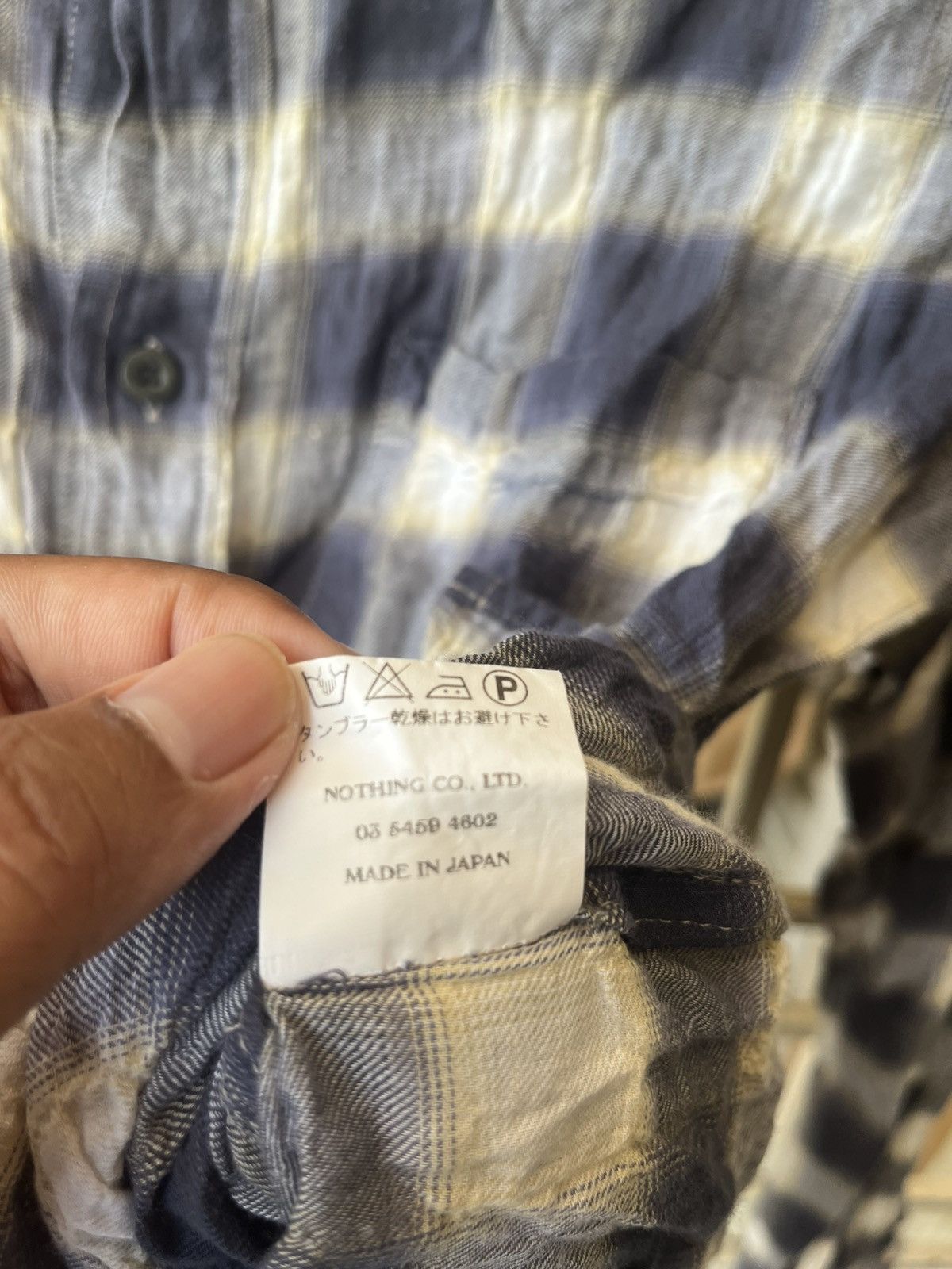 Japanese Brand × Pledge Plaid grey wrinkle shirt Size US S / EU 44-46 / 1 - 13 Thumbnail