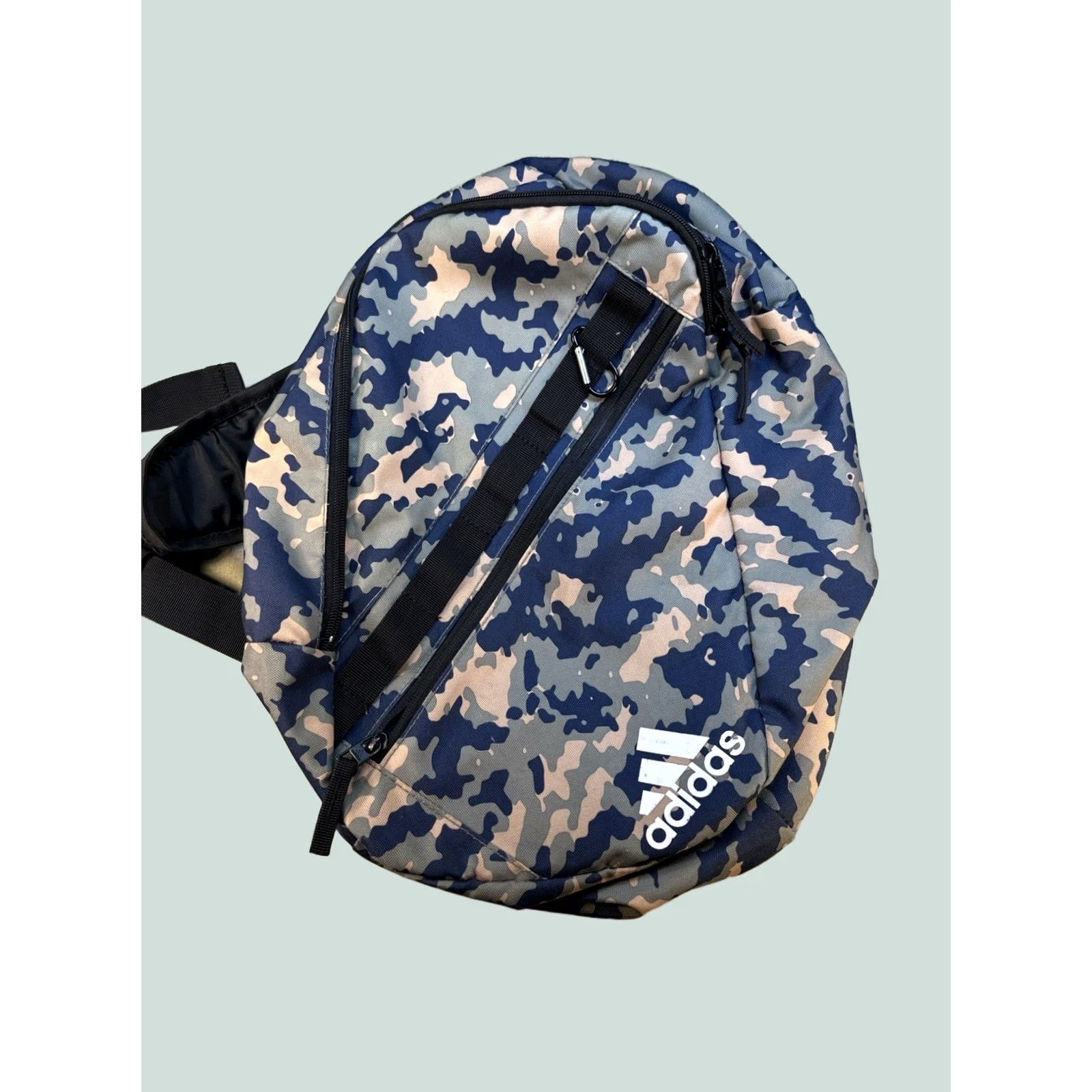 Adidas Adidas Sling Backpack Crossbody Navy Beige Camouflage LoadSpring Single Strap Men Backpack Size ONE SIZE - 1 Thumbnail