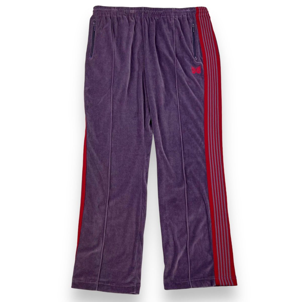 Needles Needles Purple & Red Velour Sweatpants Size US 36 / EU 52 - 2 Thumbnail