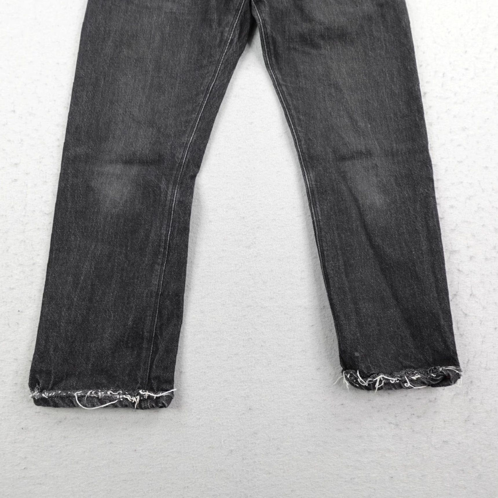 Raleigh Denim Raleigh Denim Jeans Mens 29 Black Selvedge Button Fly Jones Cropped Distressed Size US 29 - 3 Thumbnail