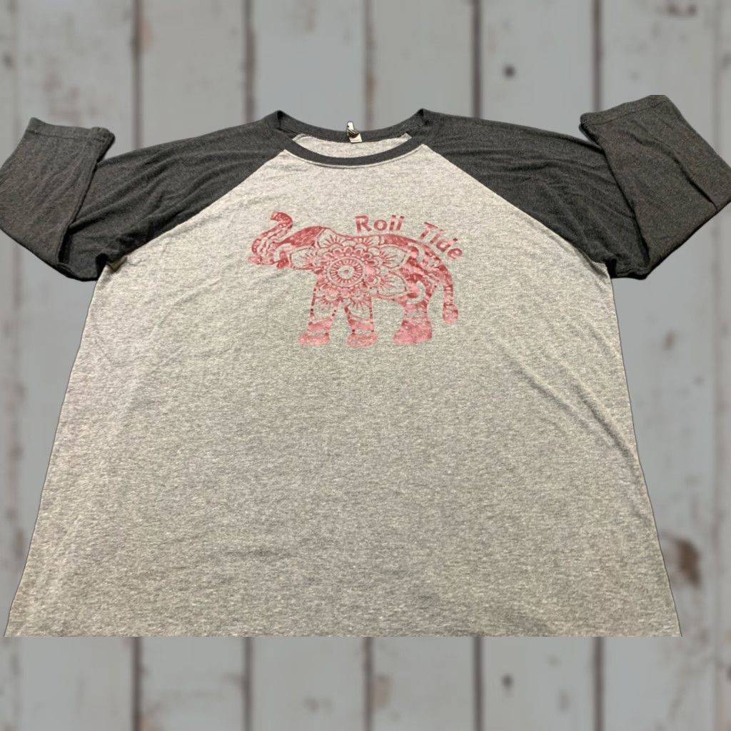 American Apparel University of Alabama Ladies XL Roll Tide T-Shirt 3/4 Sleeve Gray Black Sports Summer Fall Spring Size XL / US 12-14 / IT 48-50 - 1 Thumbnail