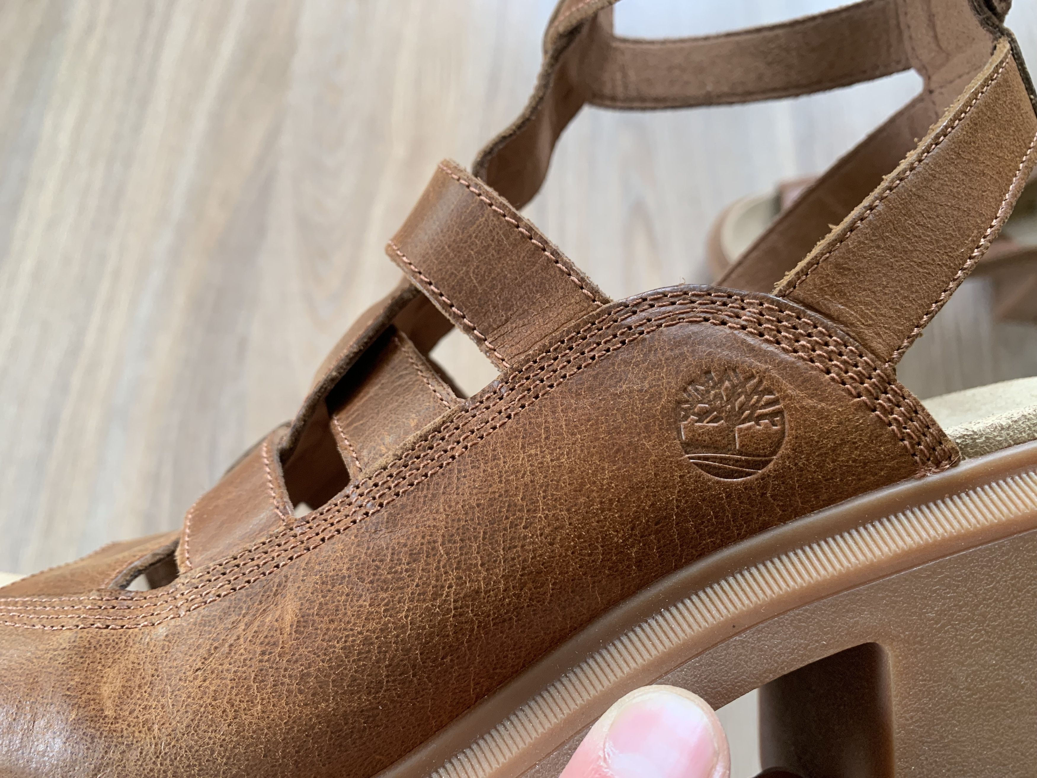 Timberland Timberland Allington Brown Leather High Heeled Sandals Size US 10 / IT 40 - 4 Thumbnail