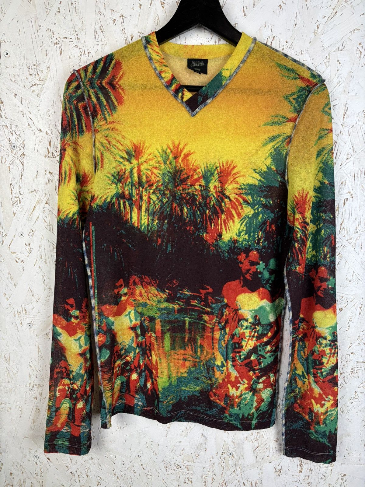 Jean Paul Gaultier Jean Paul Gaultier SS00 LSD Mesh V Neck Maille Long Sleeve M Size US M / EU 48-50 / 2 - 1 Thumbnail